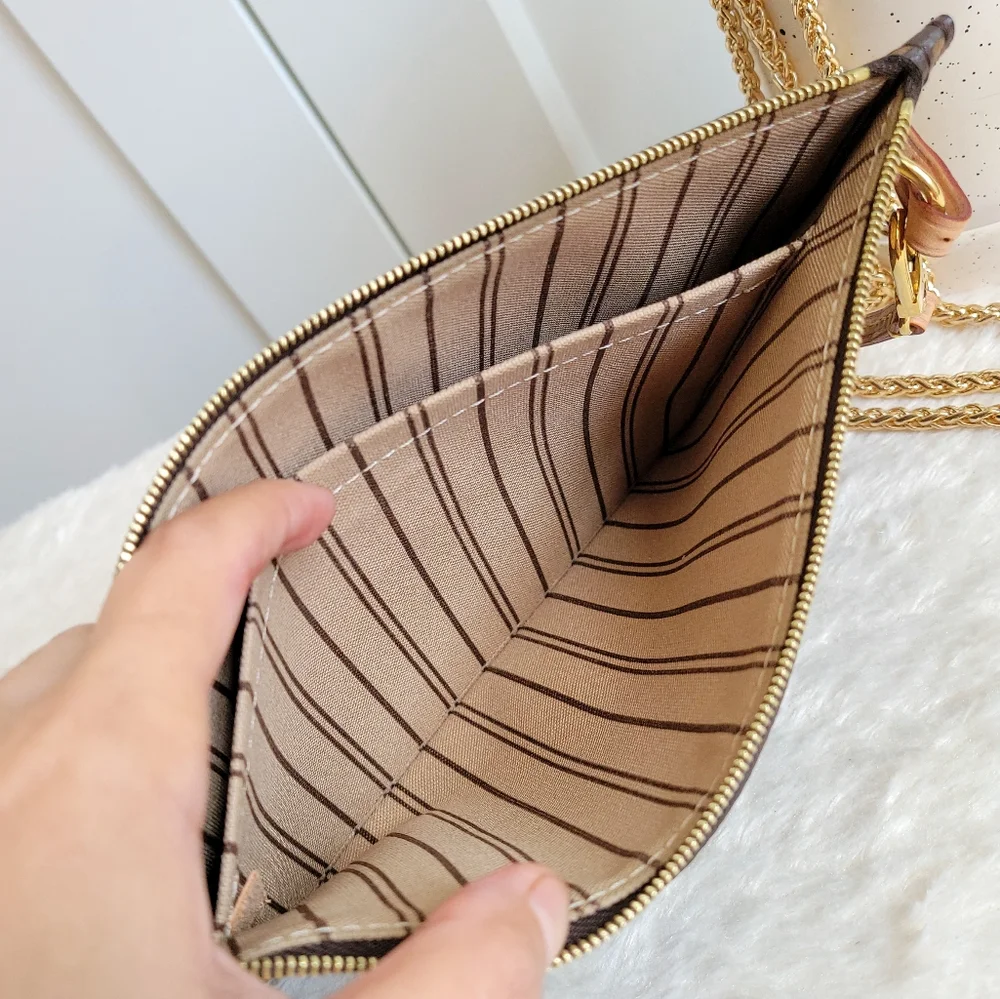 Louis Vuitton Neverfull Clutch Wristlet Crossbody - Monogram
